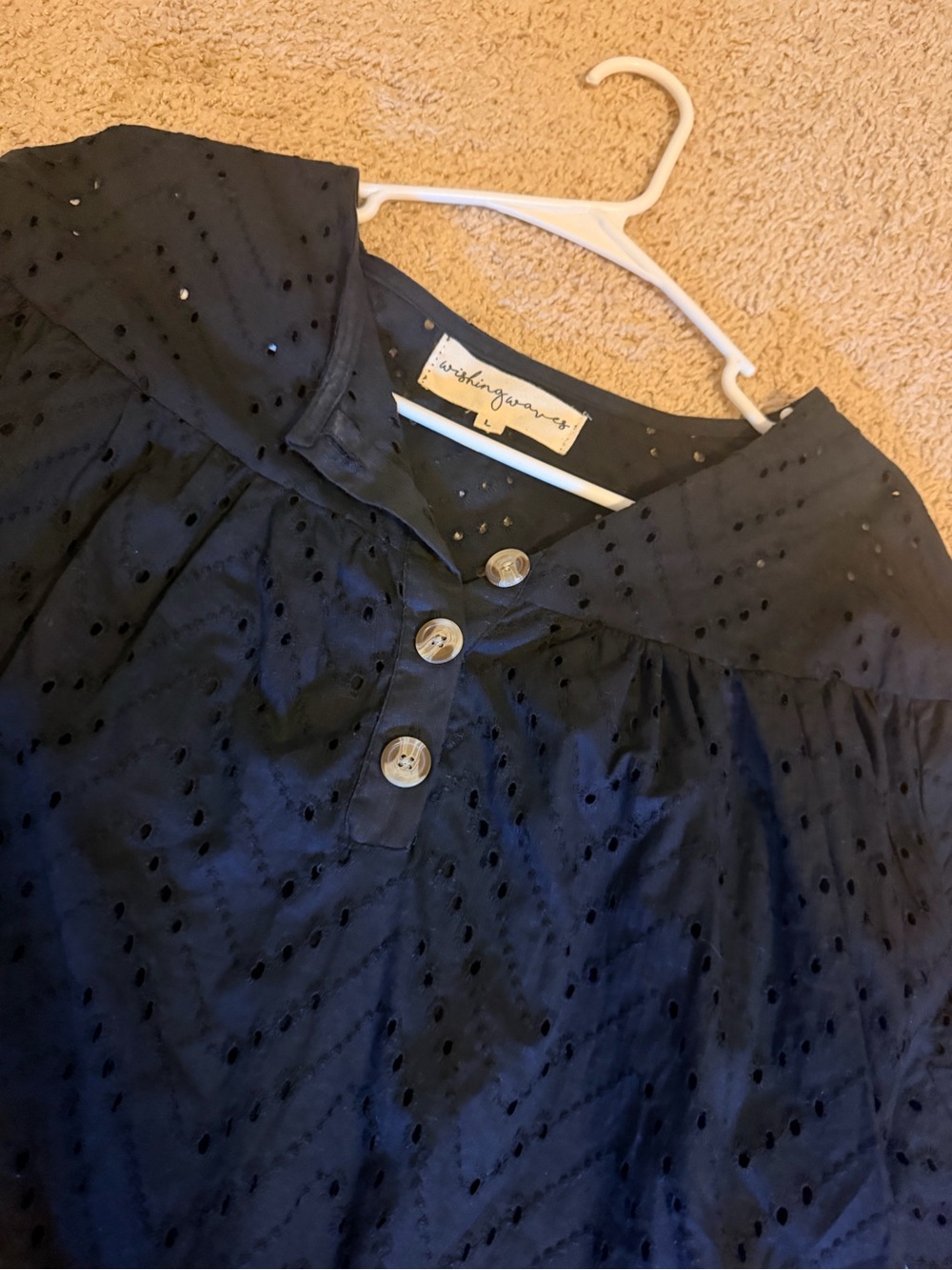 Black Blouse by Wishing Waves NWOT